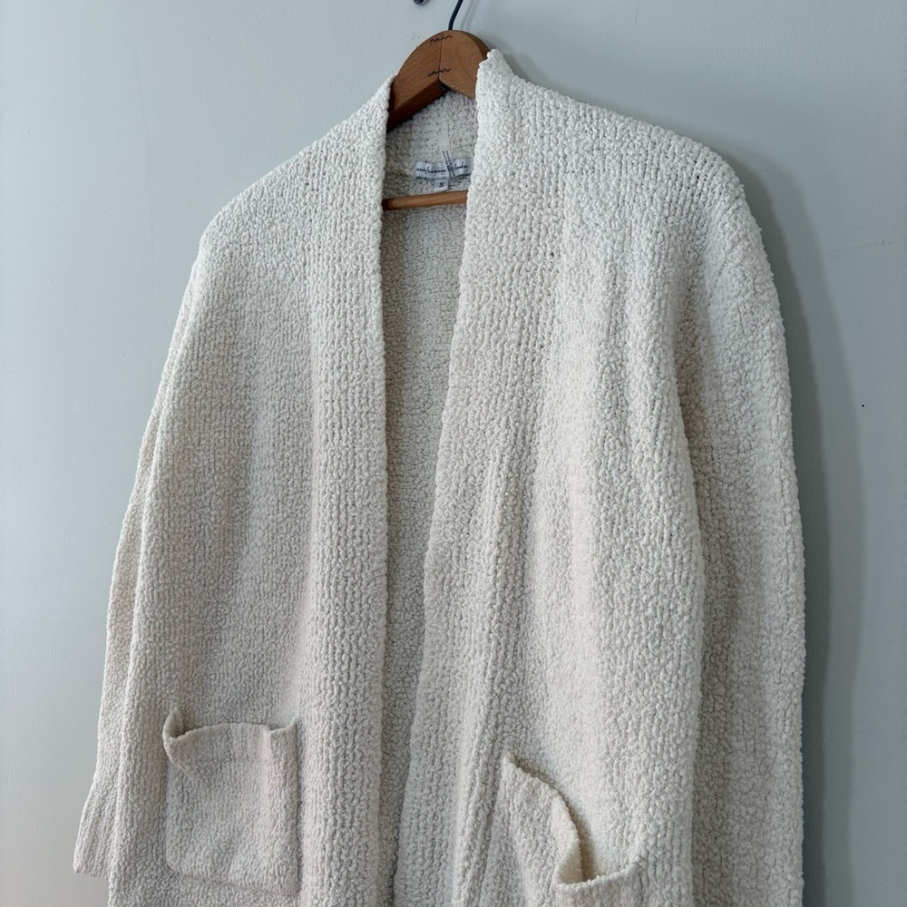 Young, Fabulous & Broke Ivory Teddy Bear Knit Open Front Cardigan – Size Small - Picture 2 of 10